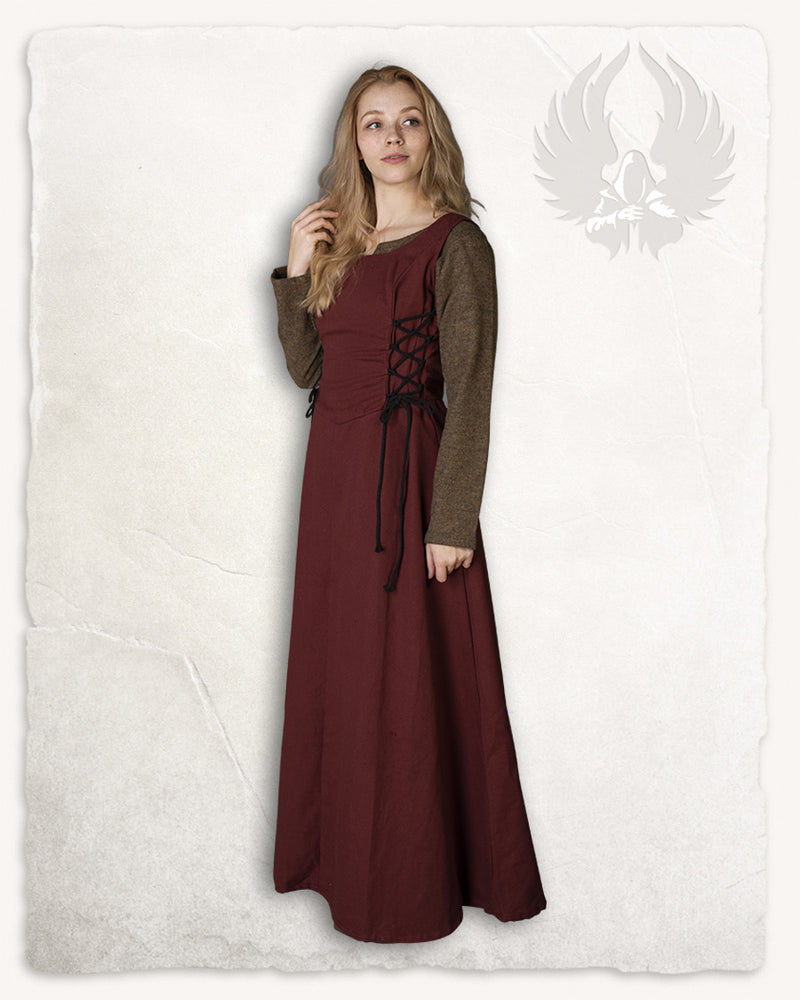 Medeltida surcot Uma, röd