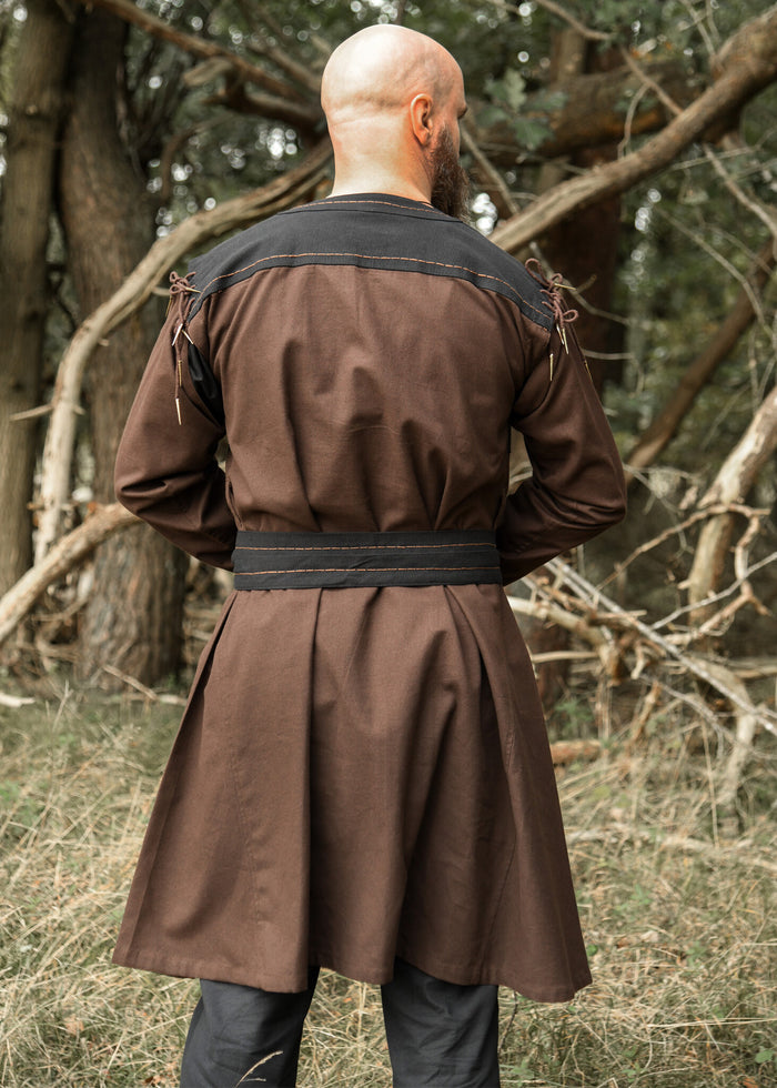Medieval tunic Skjoldehamm, brown-black