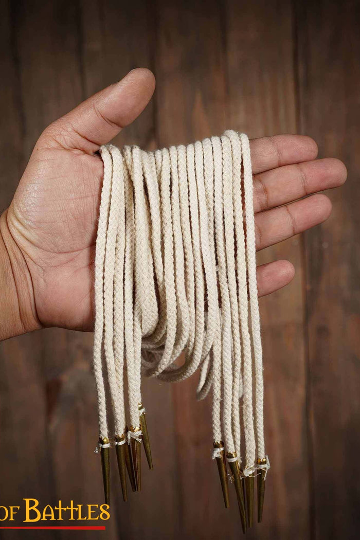 Laces with aiglets 150 cm, set of 5, natural