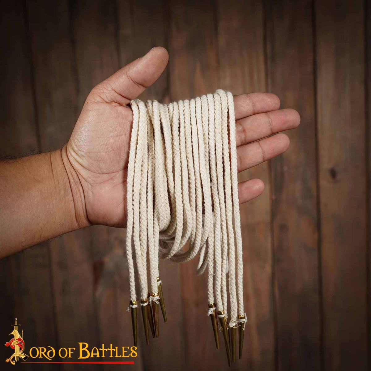Laces with aiglets 150 cm, set of 5, natural