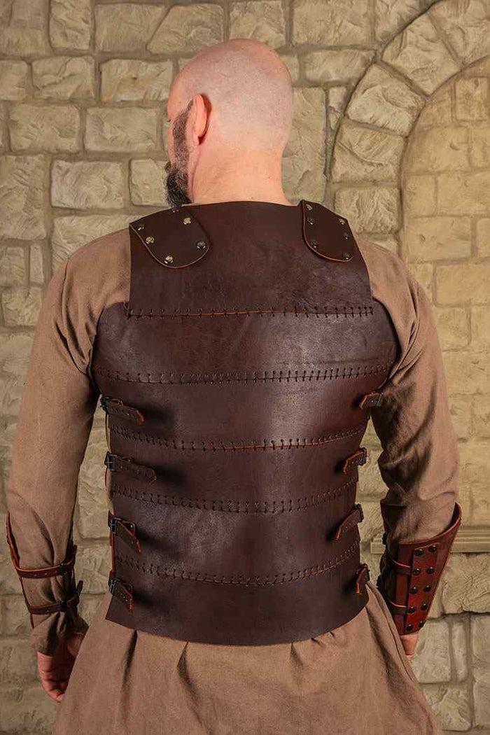 Leather cuirass Erend, brown