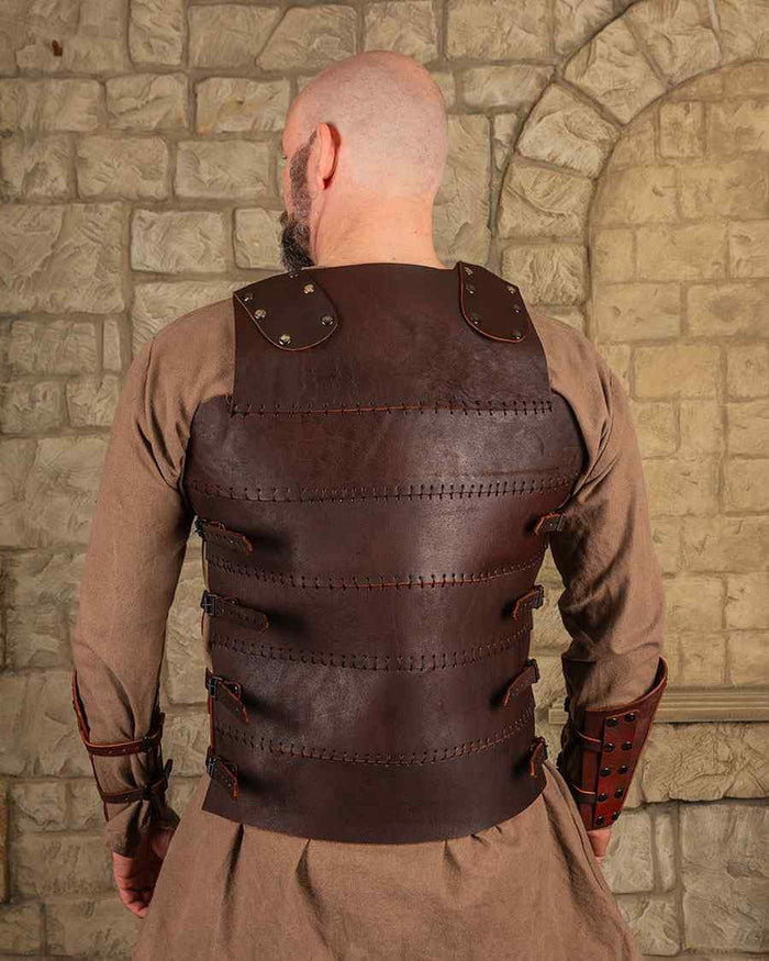 Leather cuirass Erend, brown