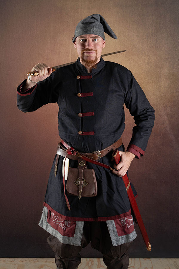 Rusvik Wikinger Jacke Jakub, schwarz bordeaux