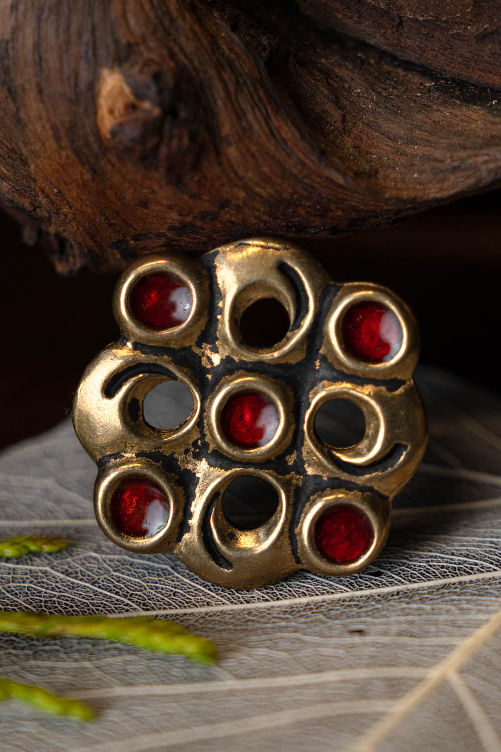 Merovingian cloisonne brooch, bronze