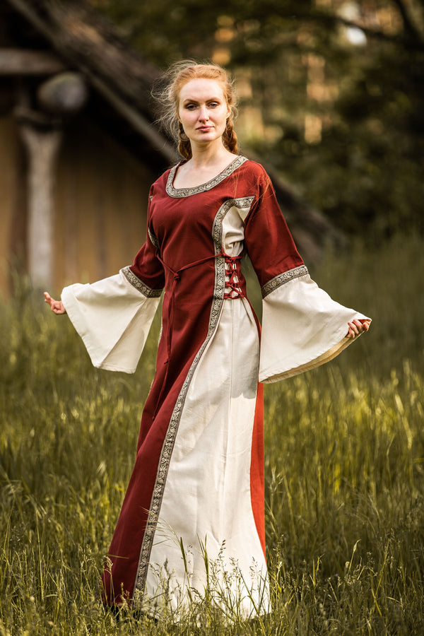 Dress Cleena cream-red