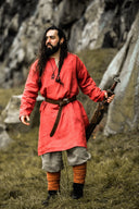 Vikingatunika Halvar, linne, röd