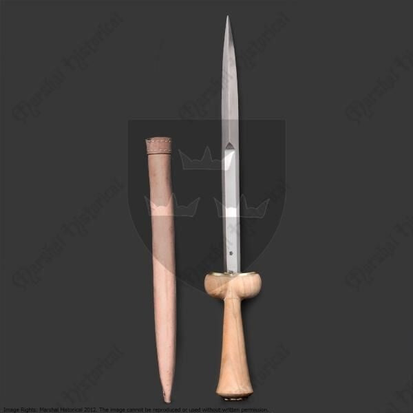 15th century thin bollock dagger, semi-sharp