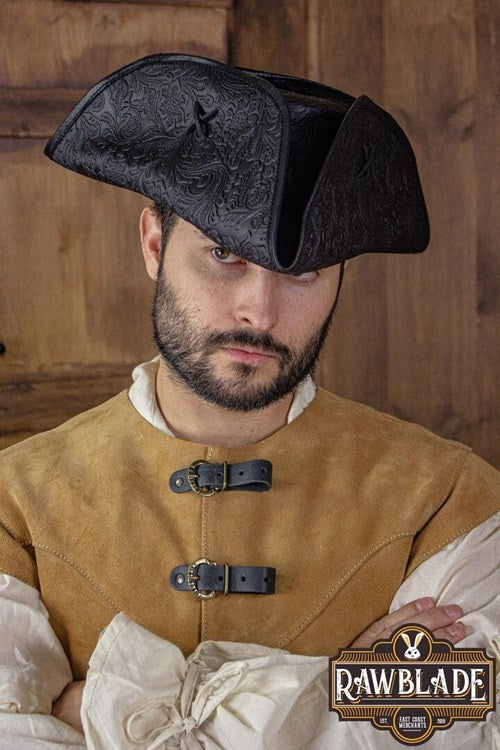 Pirate hat Jack Rackham, deluxe, black