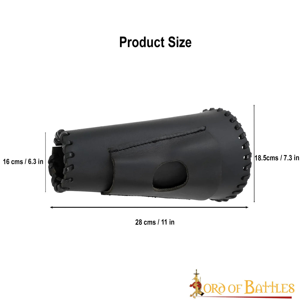 Leather bracer with knife holder, brown