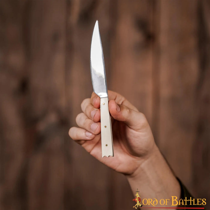 15th century dining knife with bone handle, stainless steel