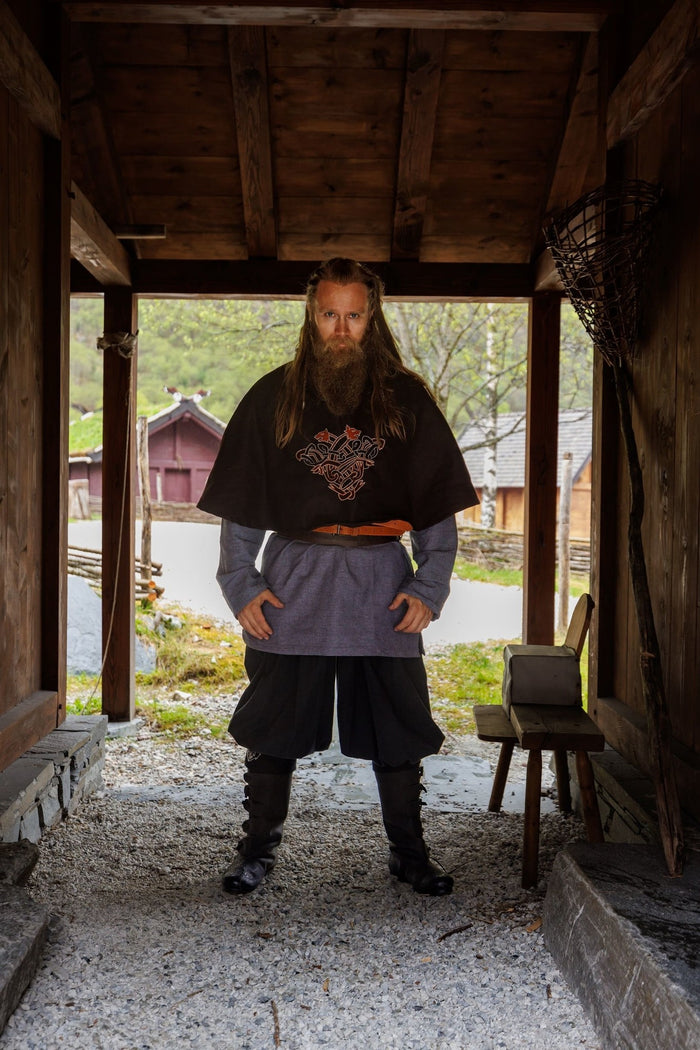 Viking chaperon Bjomolf, wool blend, brown