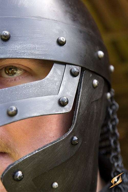 Viking spectacle helmet with chainmail, 1-1.2 mm