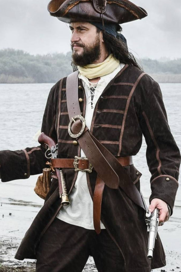 Pirate coat Teach, brown
