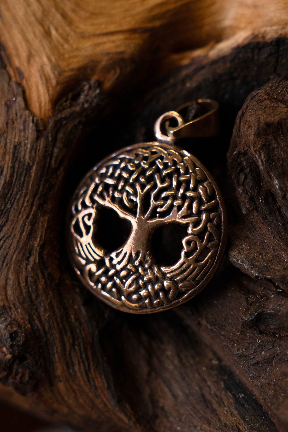 Knotted tree of life, bronze