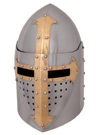 Sugarloaf helm, with hinged visor, polished, 1.6 mm