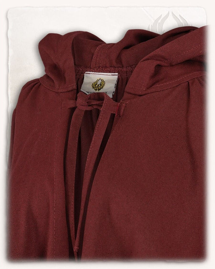 Medieval cloak Harun, burgundy red