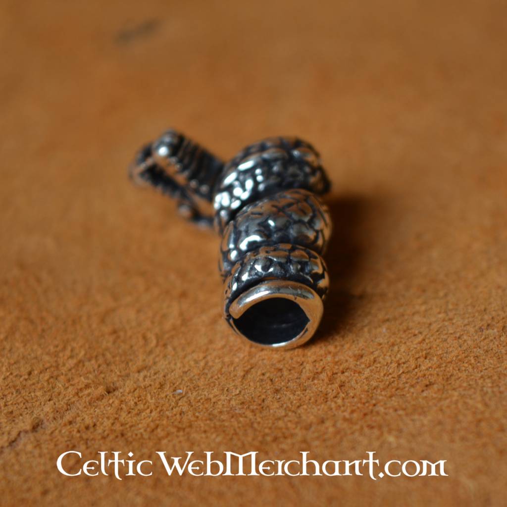Dragon beard bead, sterling silver