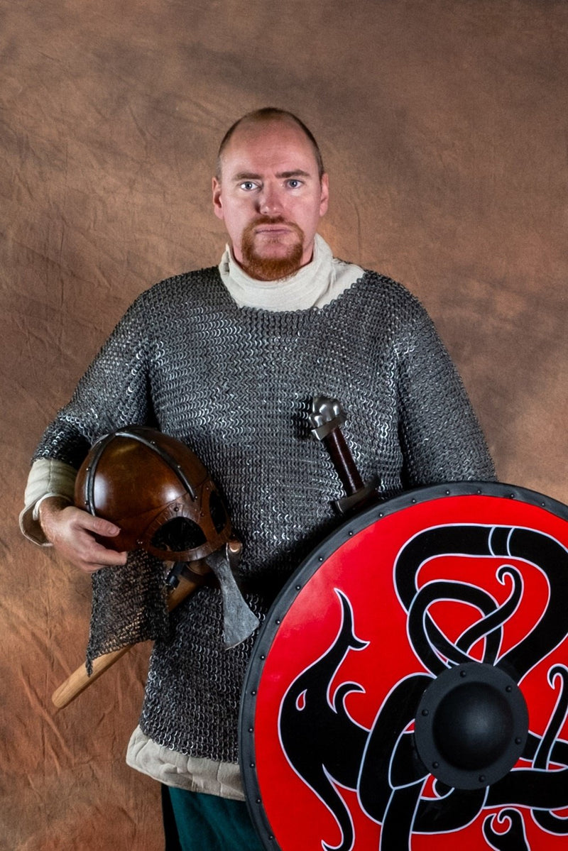 Haubergeon, gemischt, flache Ringe, runde Nieten, 8 mm