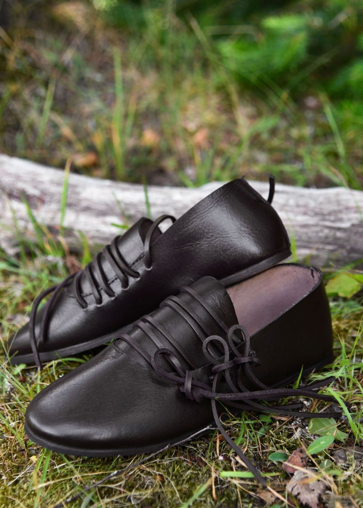 Lace-up shoes, medieval, brown