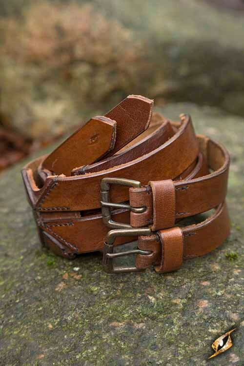 Twin X-belt, brown, 110 cm