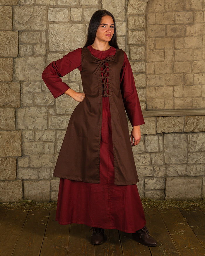 Medieval dress Leandra, brown