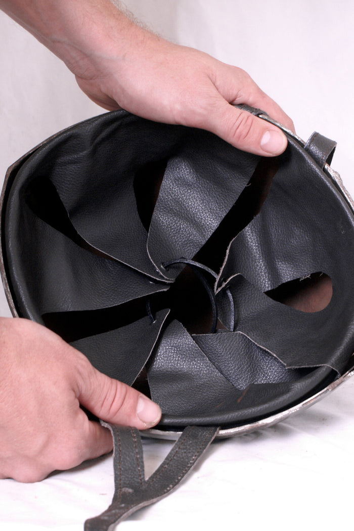 Leather helmet inlay