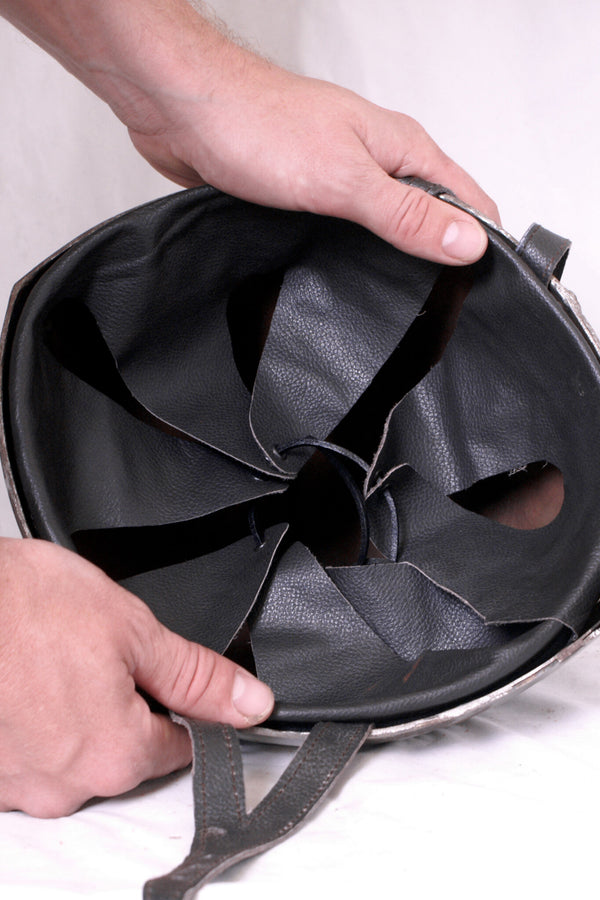 Leather helmet inlay