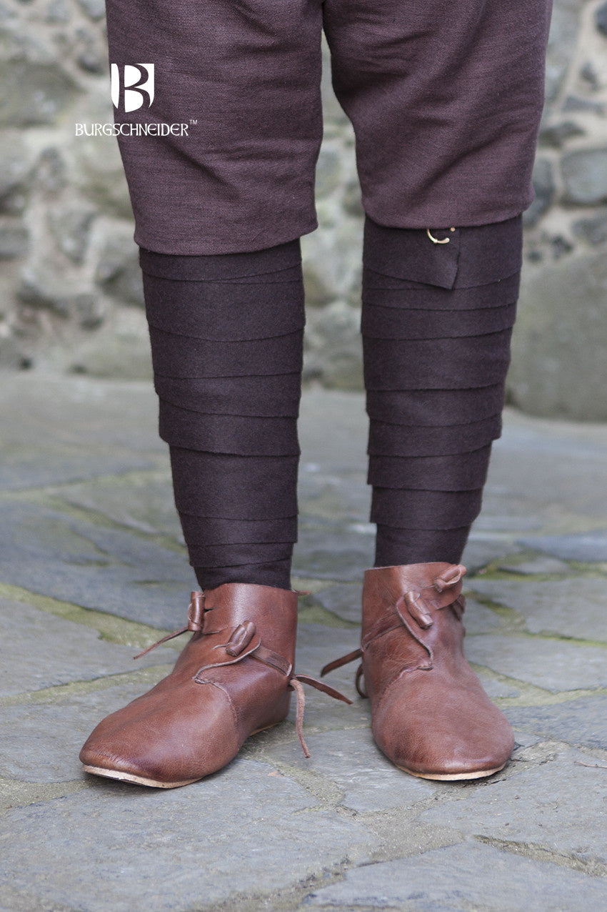 Leg wrappings Aki, brown, wool mix