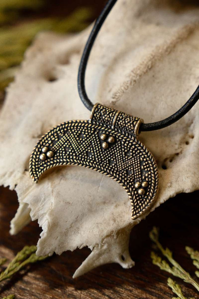 Slavic Lunula amulet small, bronze