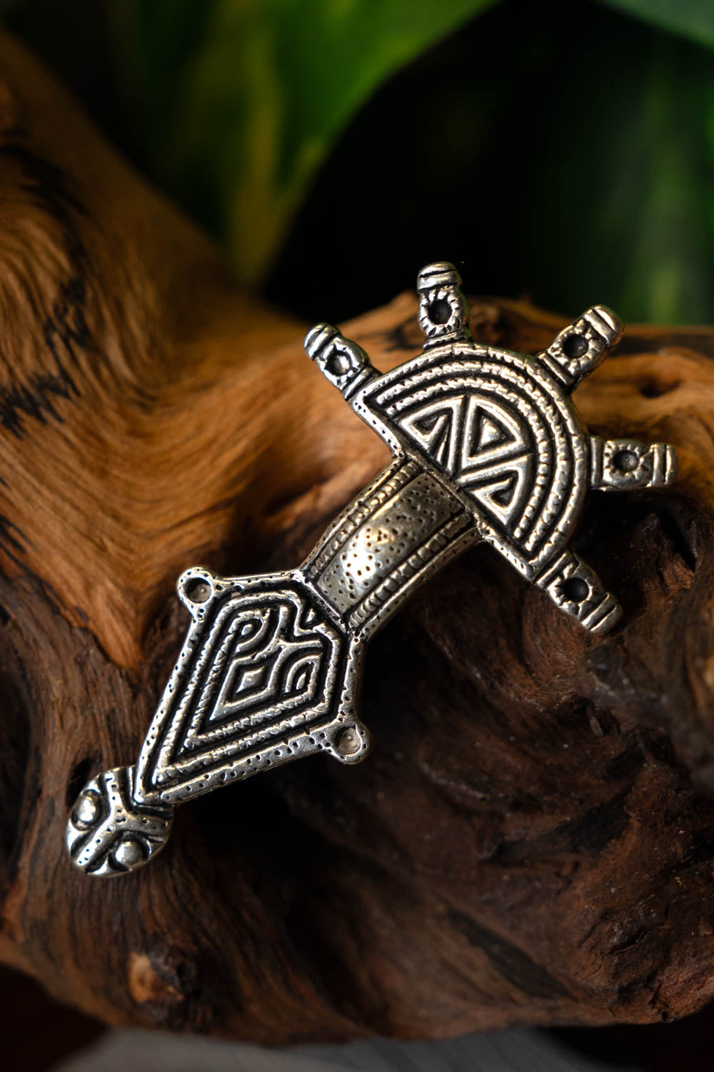 Germanic fibula type Hahnheim, silvered bronze