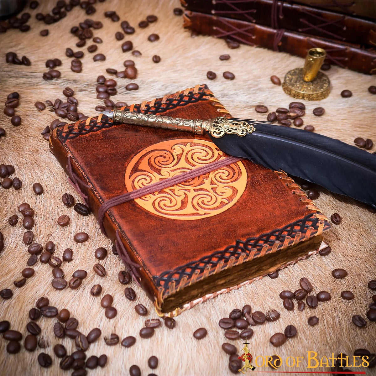 Leather book Celtic spirals