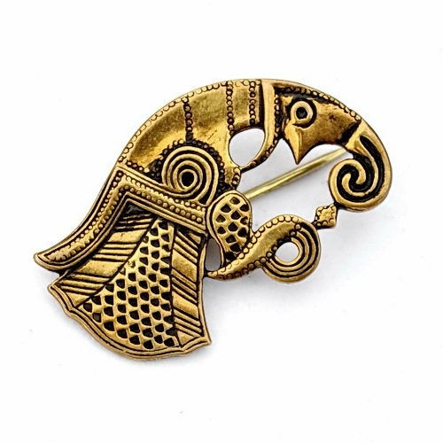 Vendel raven brooch Gotland, left-facing, bronze