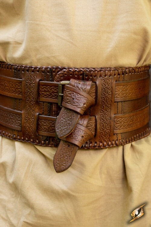 Waist belt Celtic knots, brown