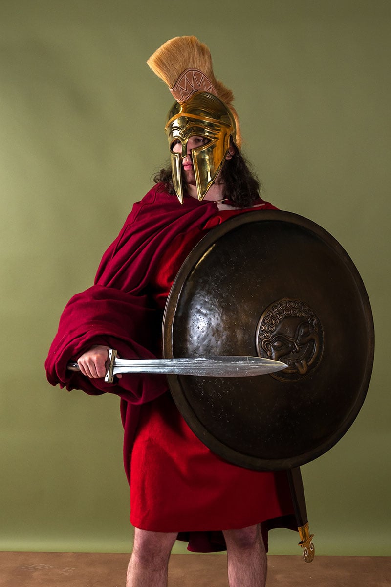 Casco corintio con penacho, 1,3 mm