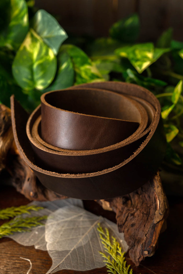 Leather belt 30 mm / 130-140 cm brown
