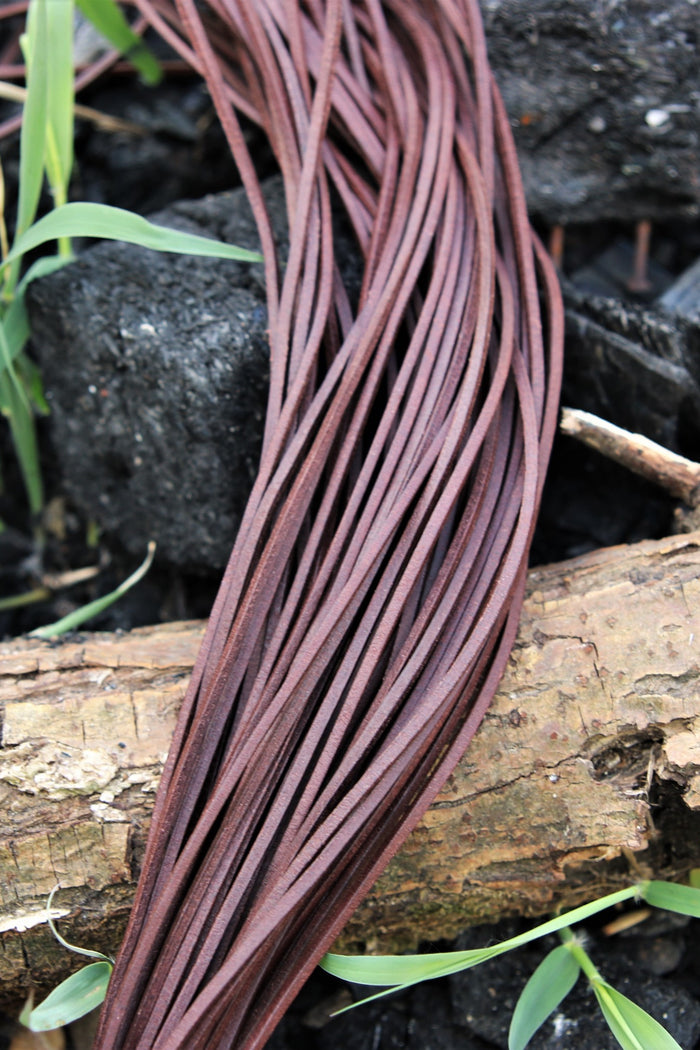 Leather lace, set of 10 brown