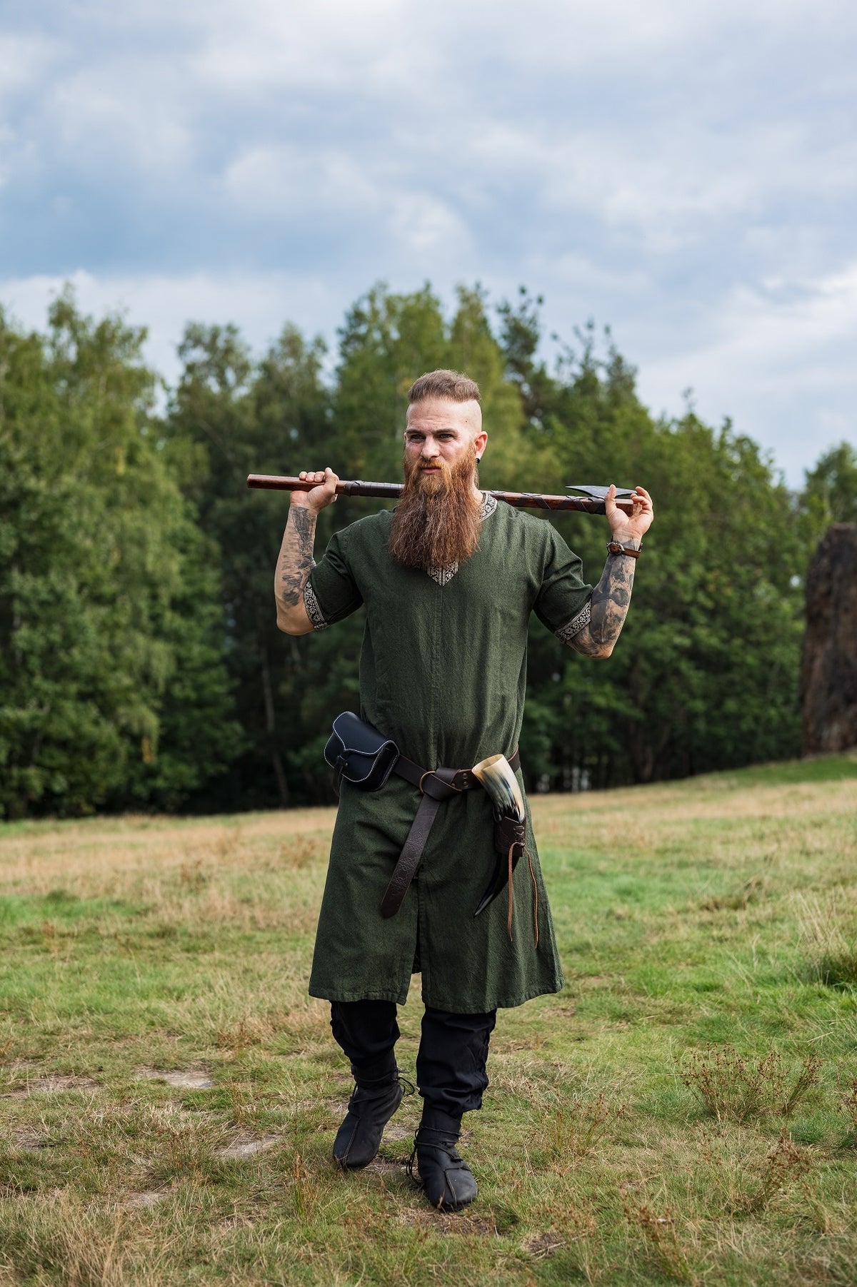 Celtic tunic, short sleeves, green