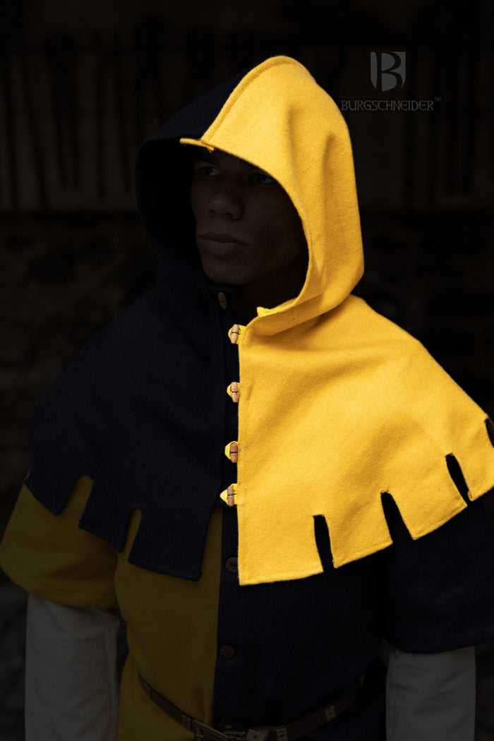 Cowl Dangereuse, left, yellow, wool mix