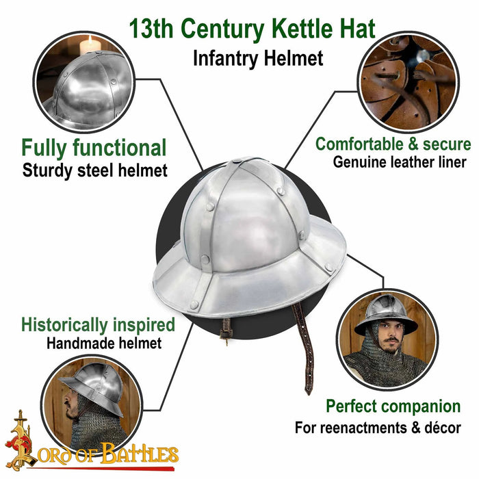 13th-14th century kettle hat, 1.6 mm
