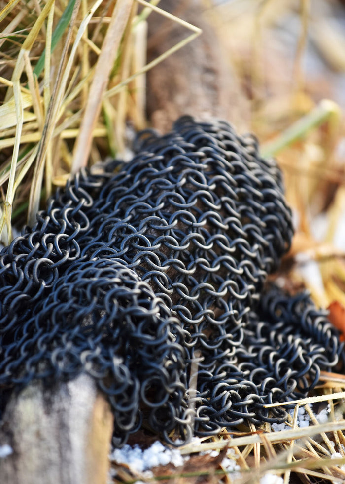 Bronzed chainmail piece, unriveted, 8 mm