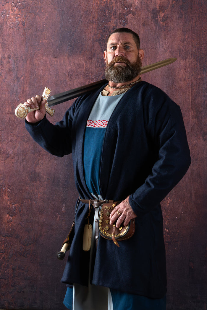 Viking caftan Loki, wool blend, blue