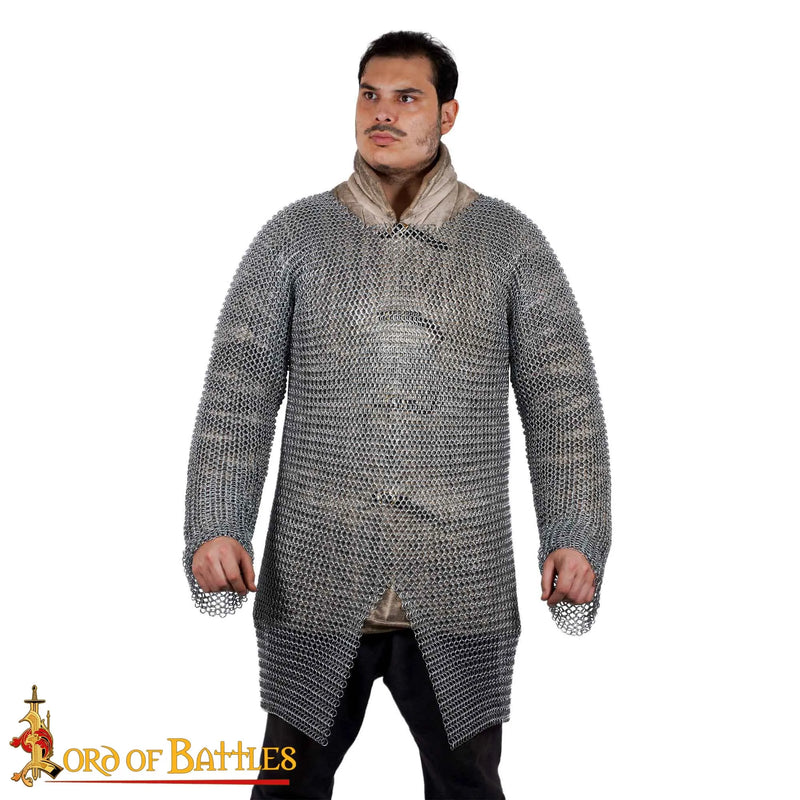 Hauberk met split, verzinkt, ongeklonken 10 mm