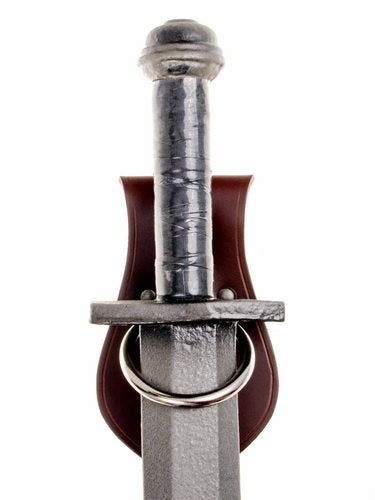 Leather weapon holder for belt, brown