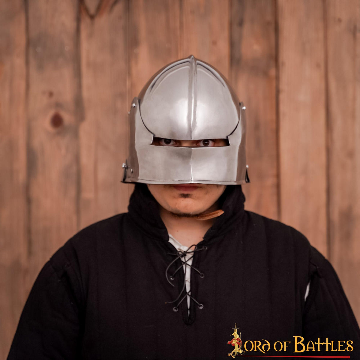German sallet with neck protector, 2 mm (battle-ready)