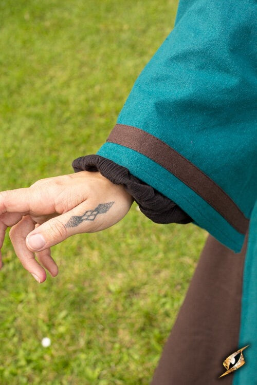 Abito vichingo Astrid, azzurro-marrone