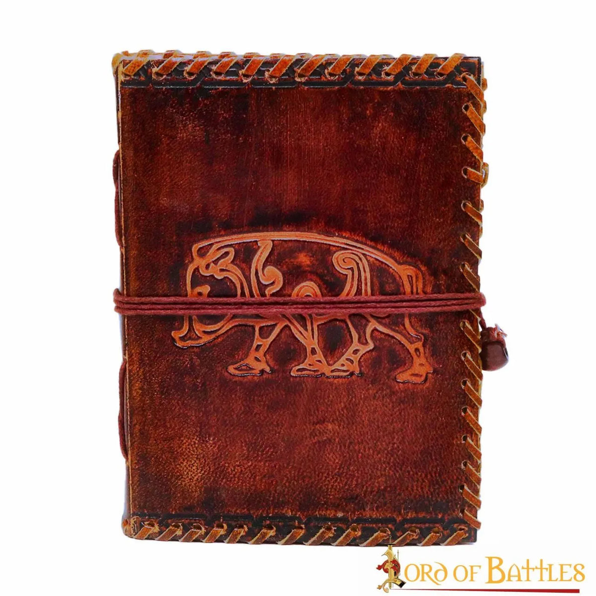 Leather journal Celtic boar