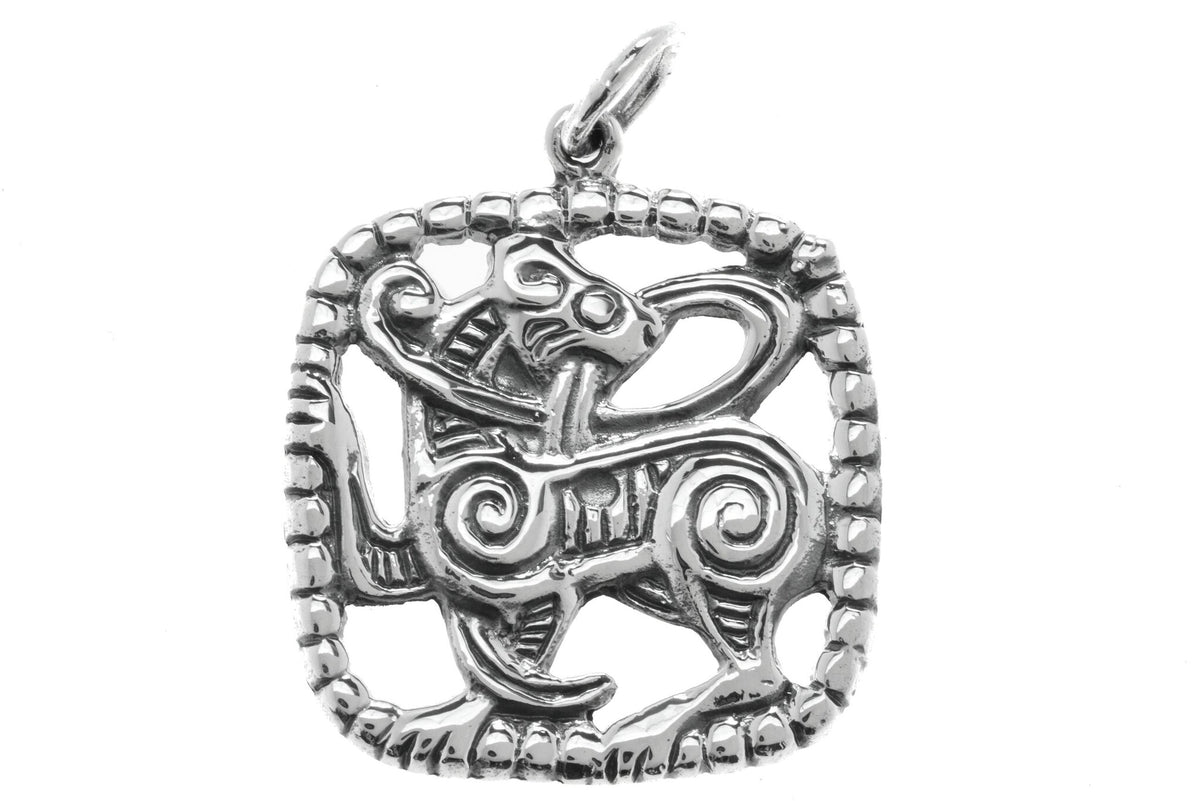 Fenrir amulet, sterling silver