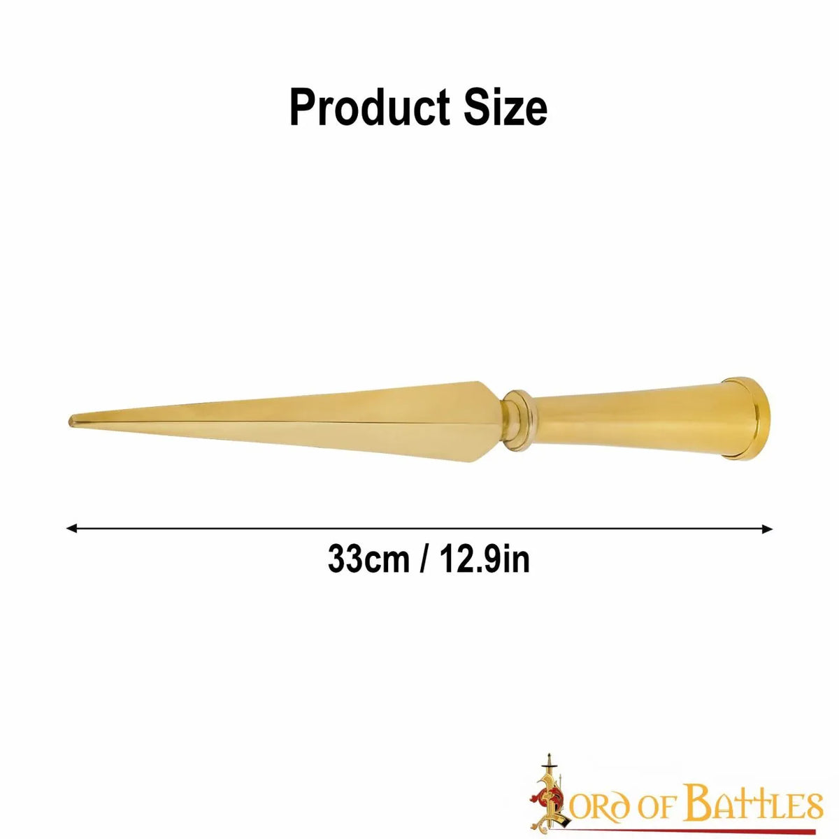 Brass spearhead, blunt (battle-ready)