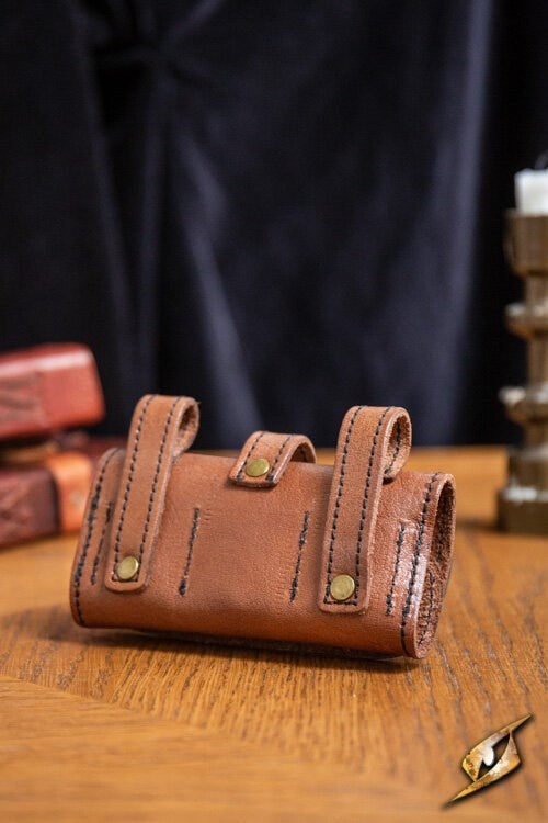 Potion holder with three bottles, brown