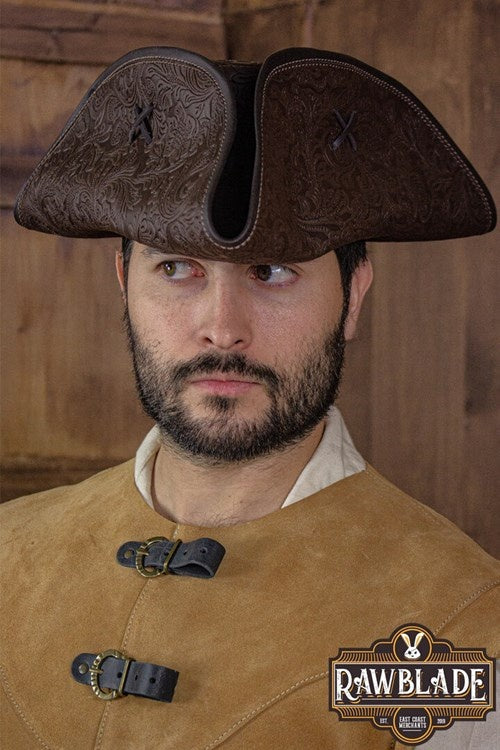 Pirate hat Jack Rackham, deluxe, brown